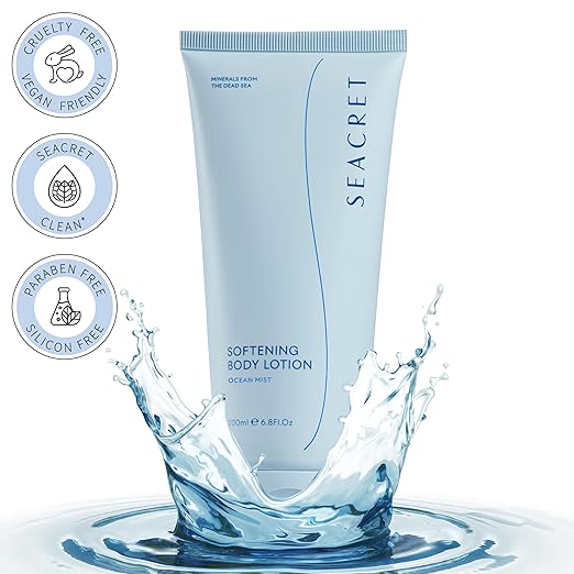 SEACRET Loción corporal (Softening Body Lotion) - Hidratante para piel seca, enriquecida con minerales del mar Muerto, perfumada, 6.8 onzas líquidas