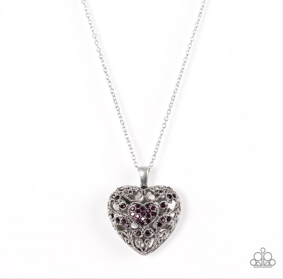 Heartless Heiress Purple Necklace & Earring Set
