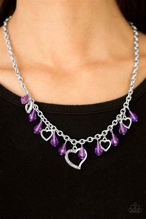 PAPARAZZI "KEEP ME IN YOUR HEART" PURPLE NECKLACE