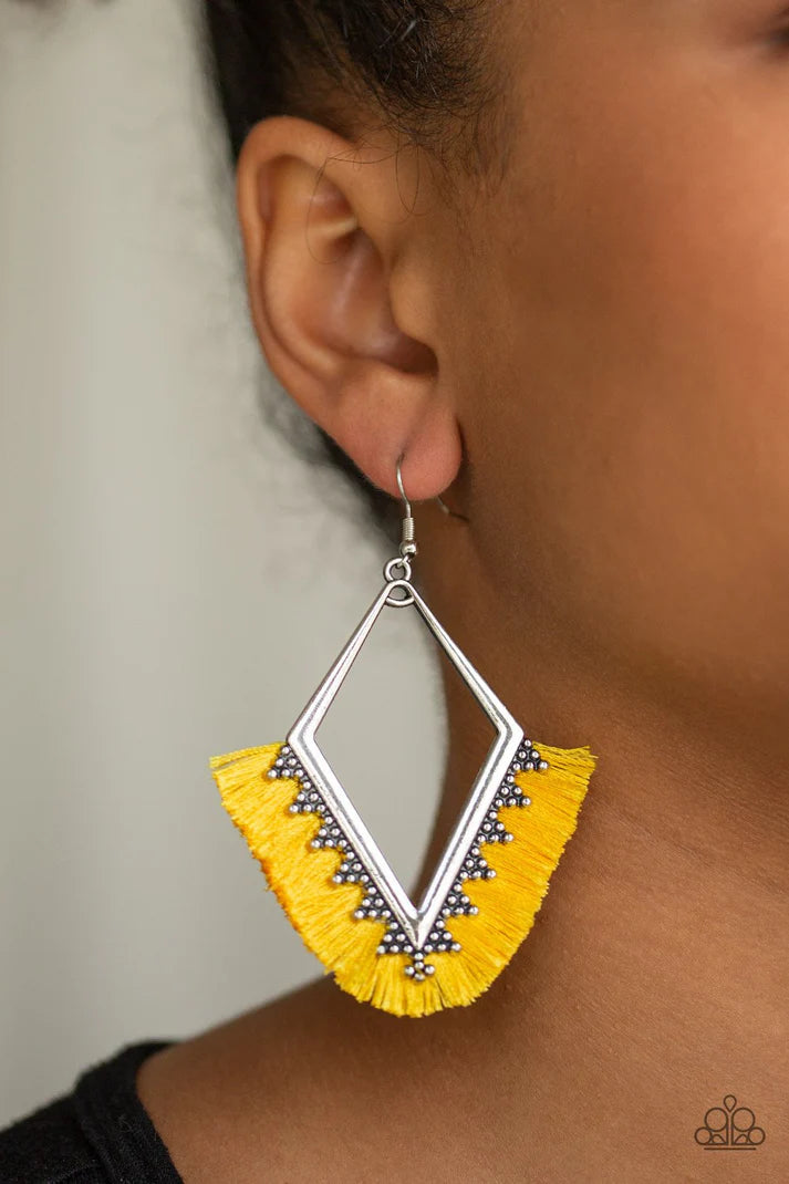 When In Peru - yellow - Paparazzi earrings