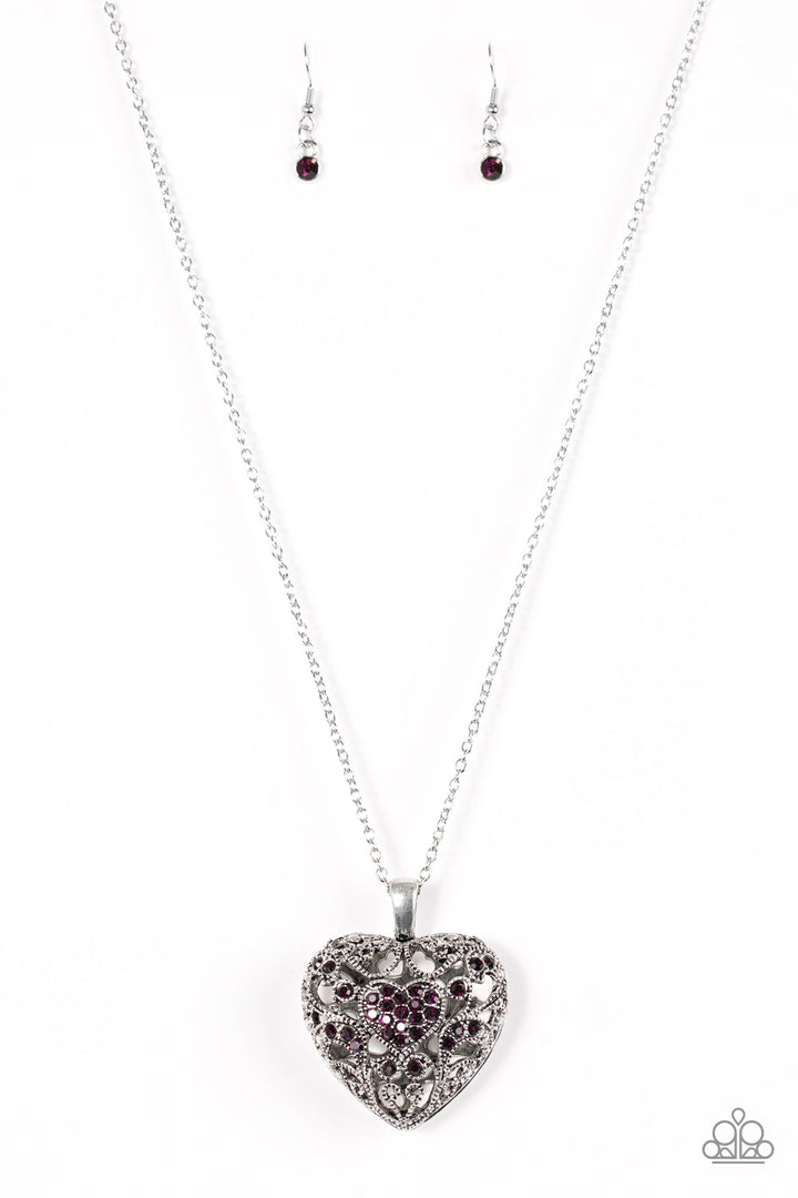 Heartless Heiress Purple Necklace & Earring Set