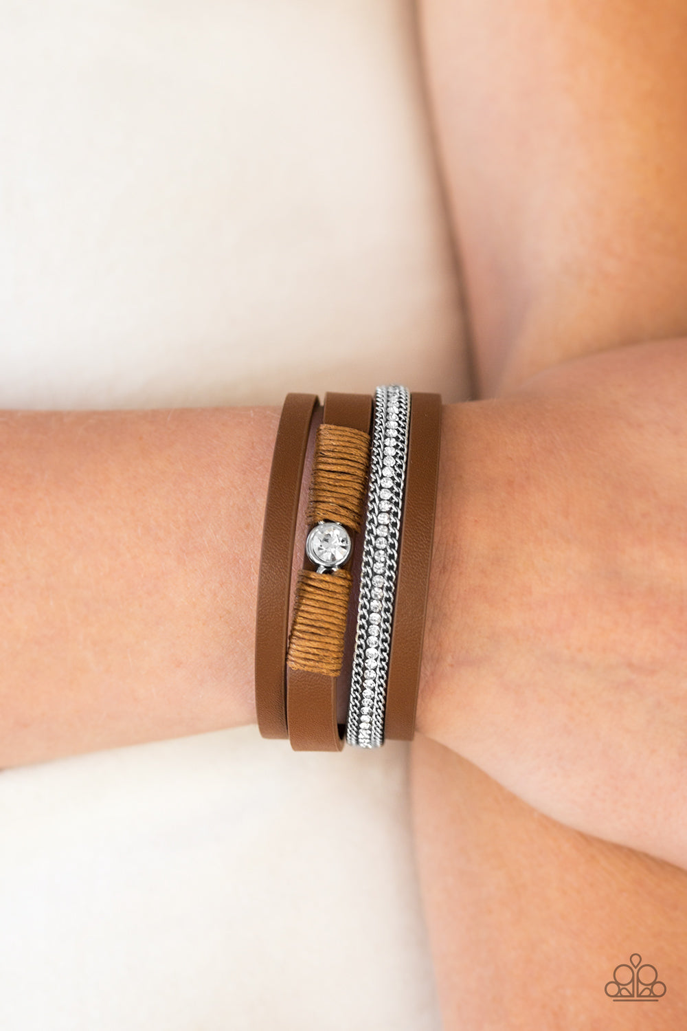 "Catwalk Craze" Brown Wrap Bracelet