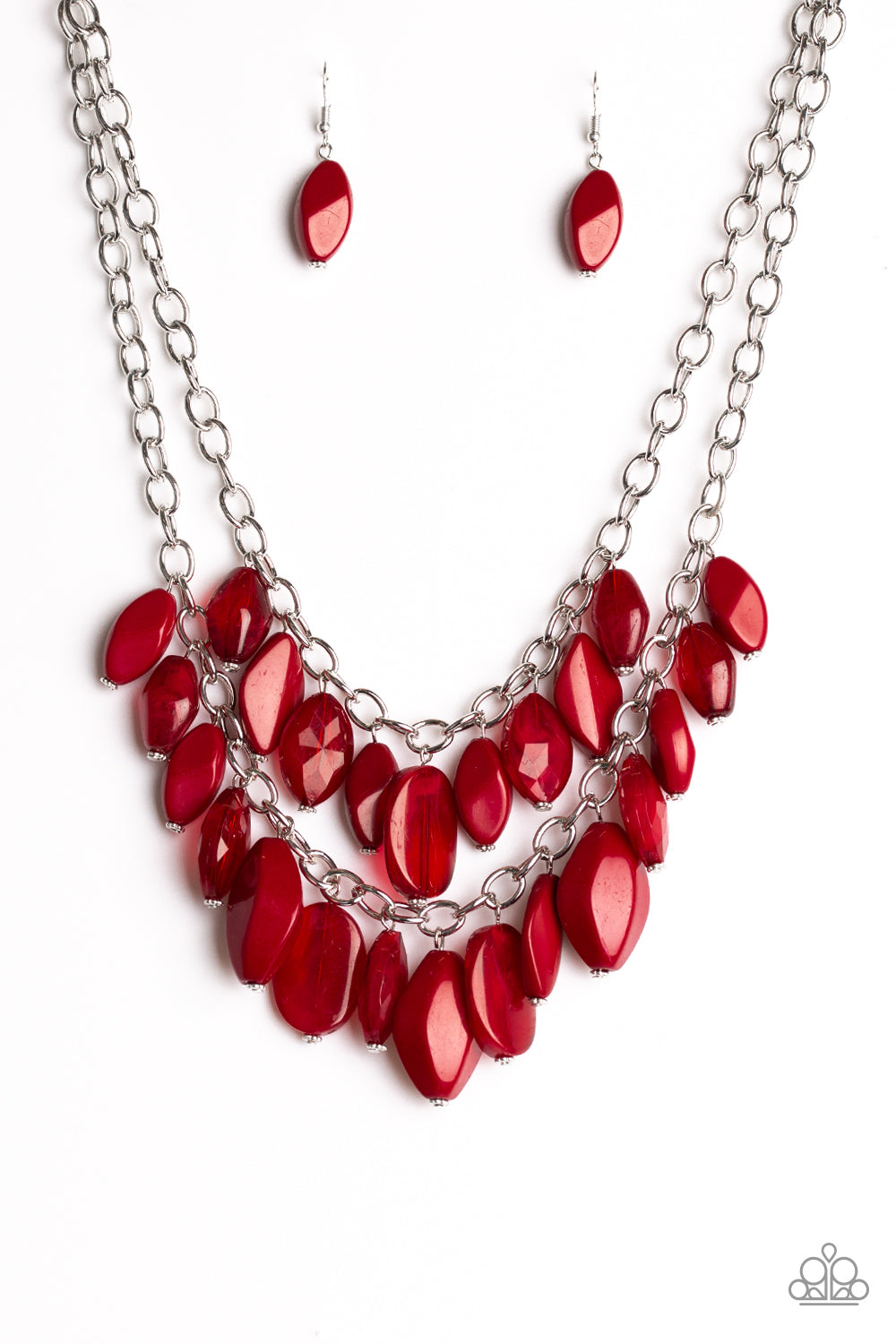 "Royal Retreat" 2018 Fall Collection Red Necklace & Earring Set