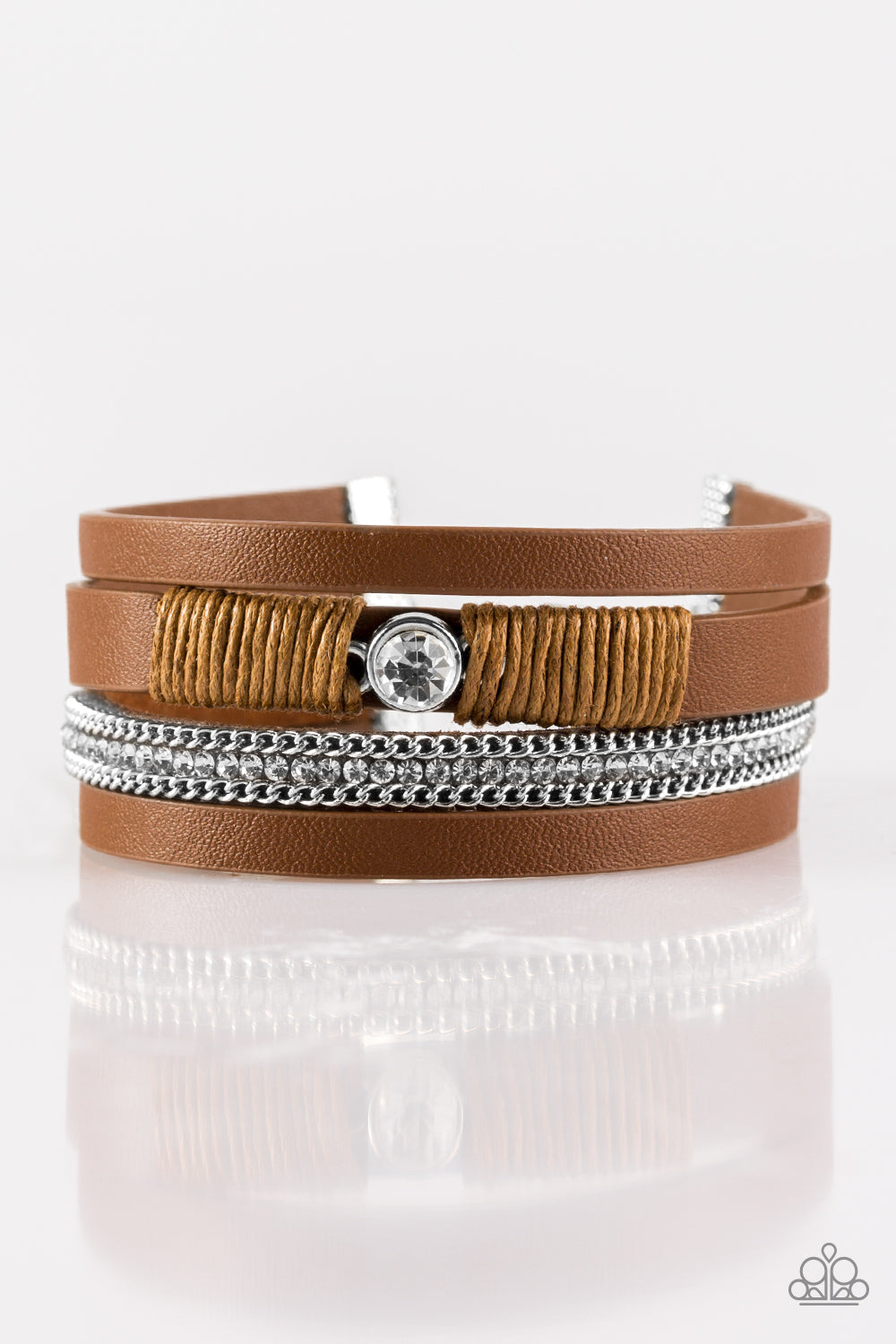 "Catwalk Craze" Brown Wrap Bracelet