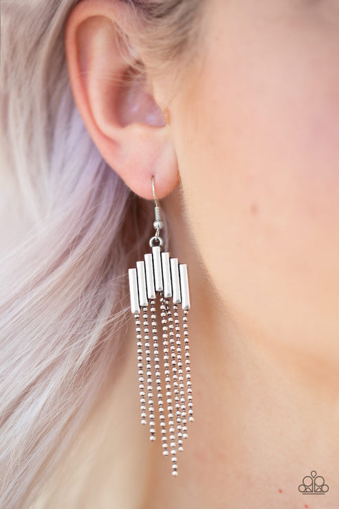 Radically Retro - Silver Earrings