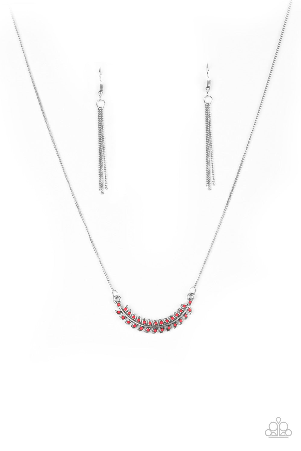"Party Like A Princess" Red Necklace & Earring Set