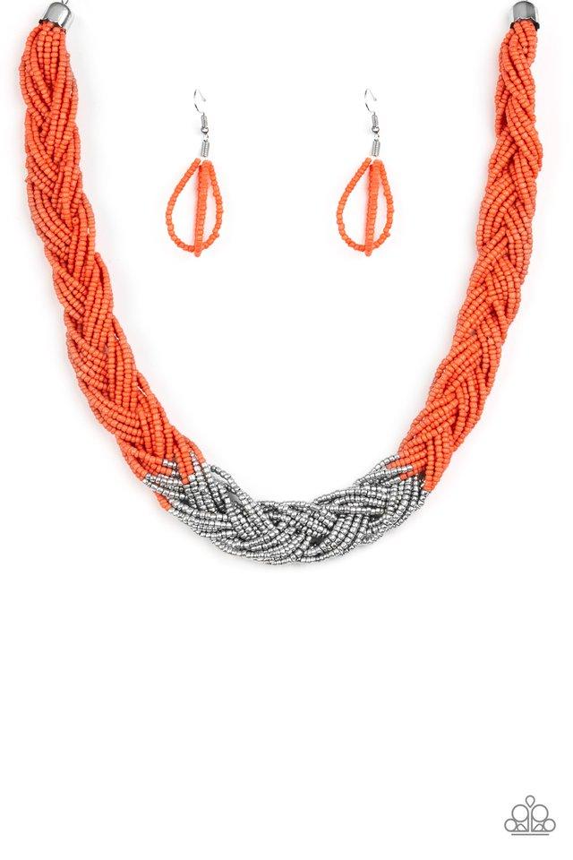 VINTAGE VAULT "Brazilian Brilliance" Orange 188XX Necklace & Earring Set