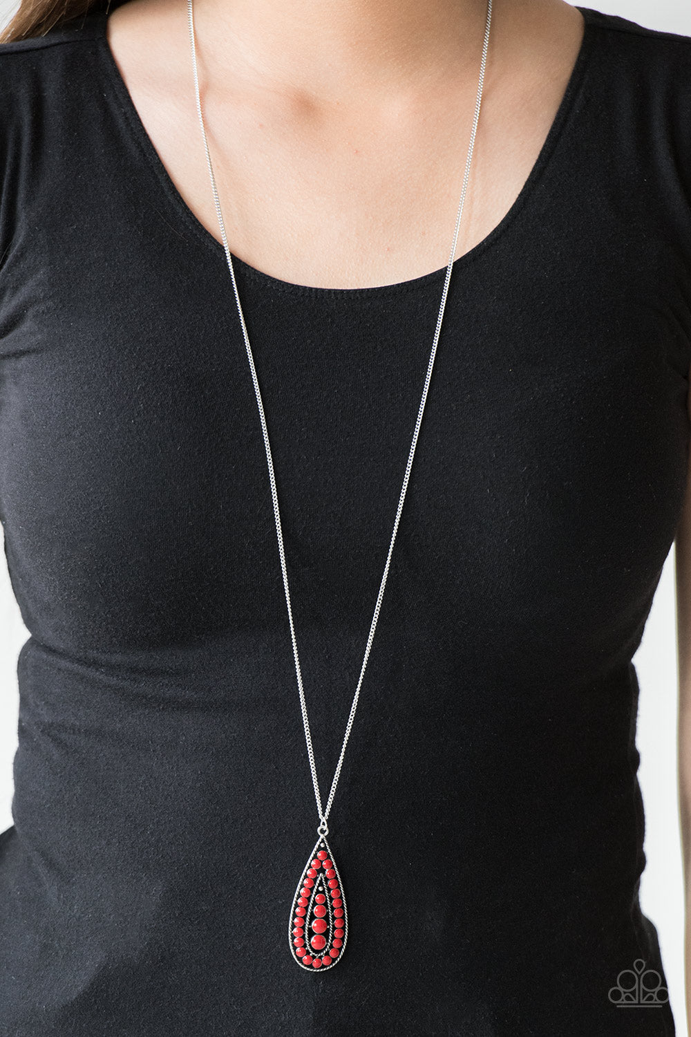 "Tiki Tease" Red Necklace & Earring Set