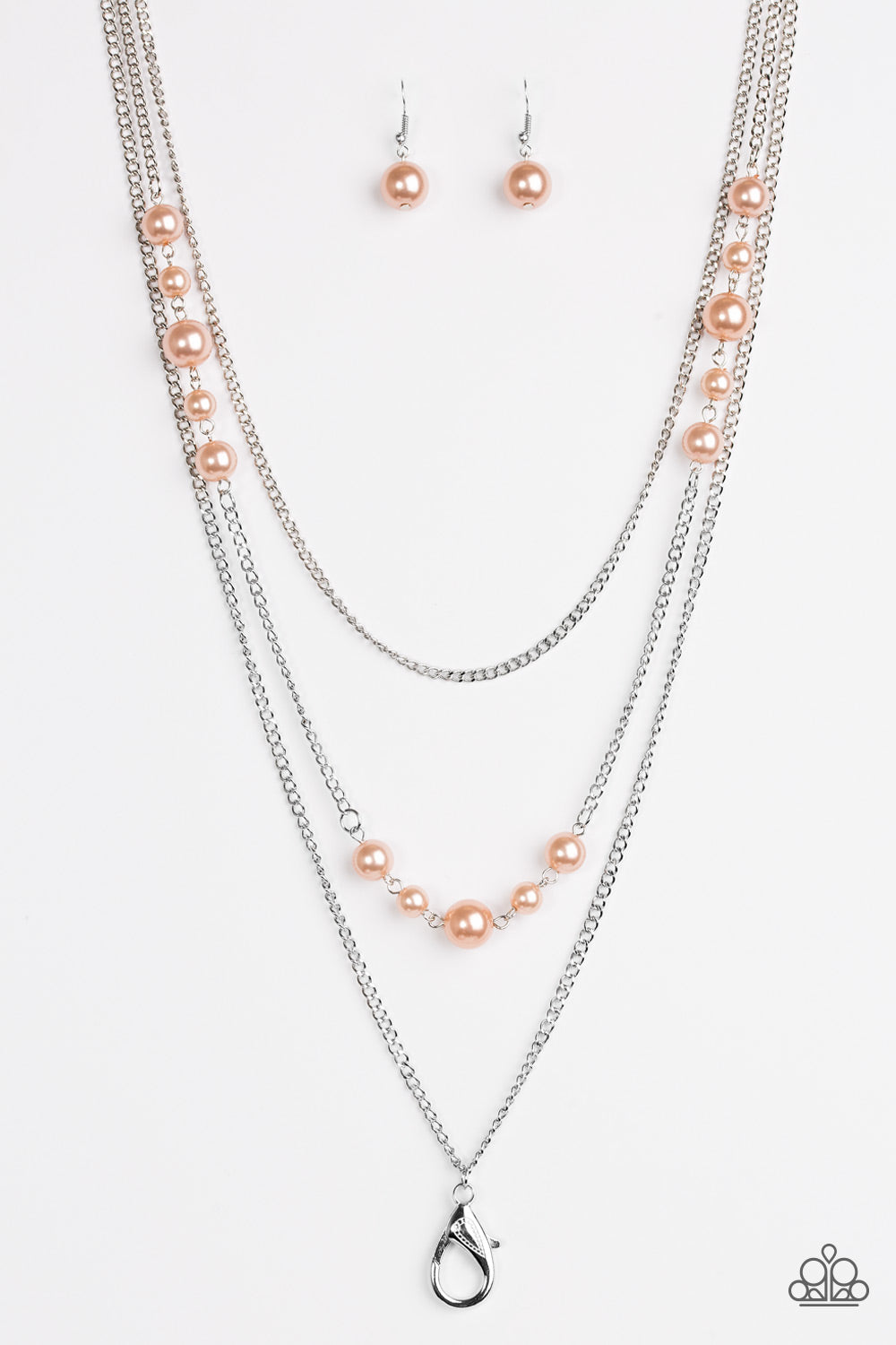 "Diva Dilemma" Brown Lanyard Necklace & Earring Set