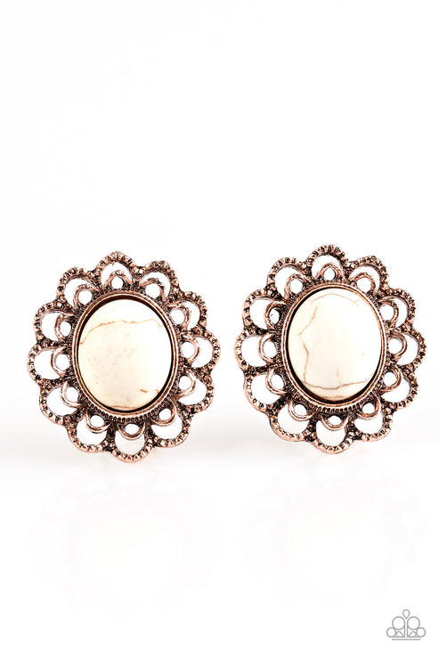 Turn To Stone - Copper Post Earrings