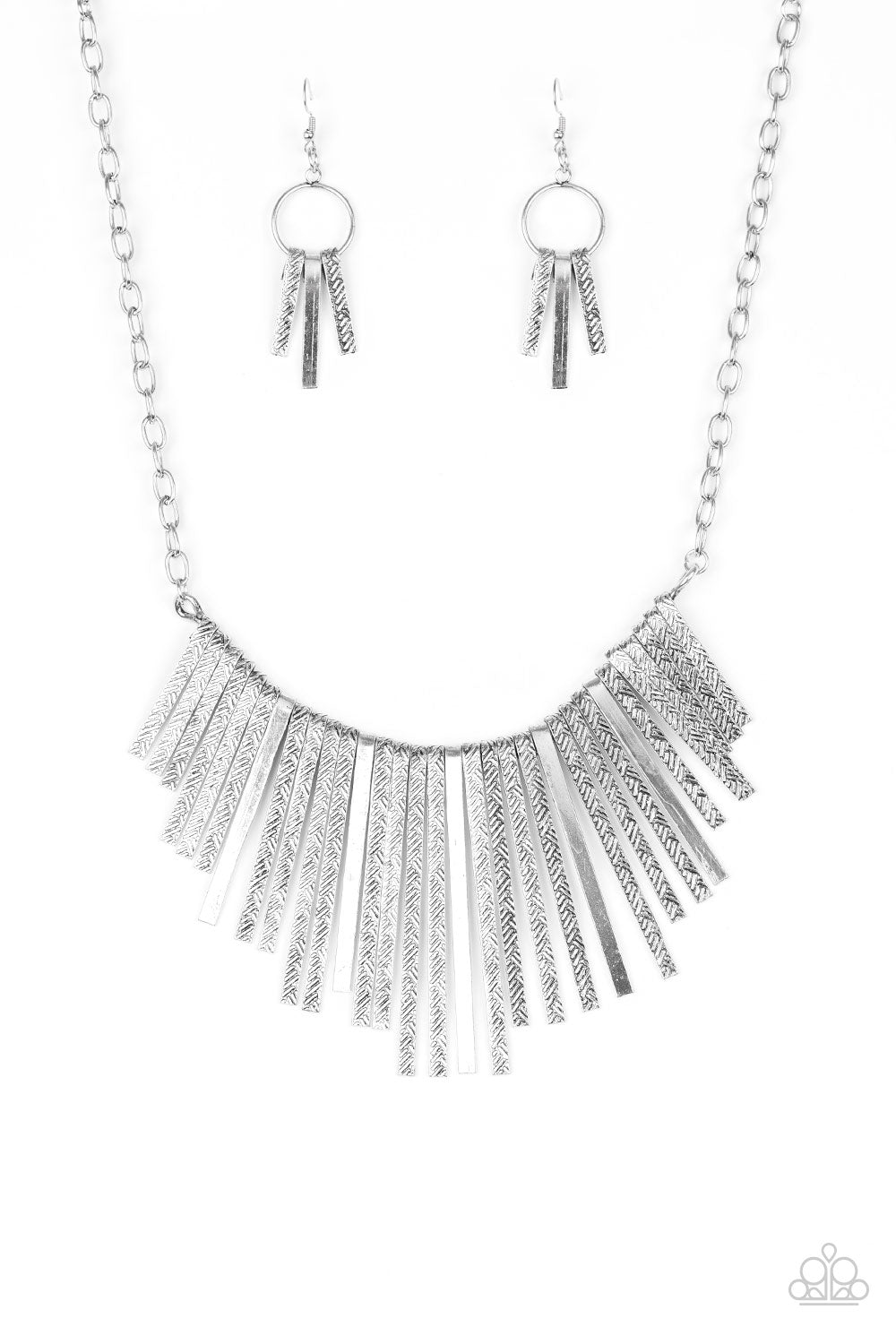 "Welcome to the Pack" Silver Necklace & Earring Set