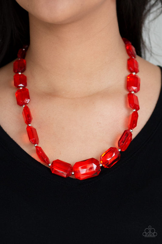 "Ice Versa" Red Necklace & Earring Set