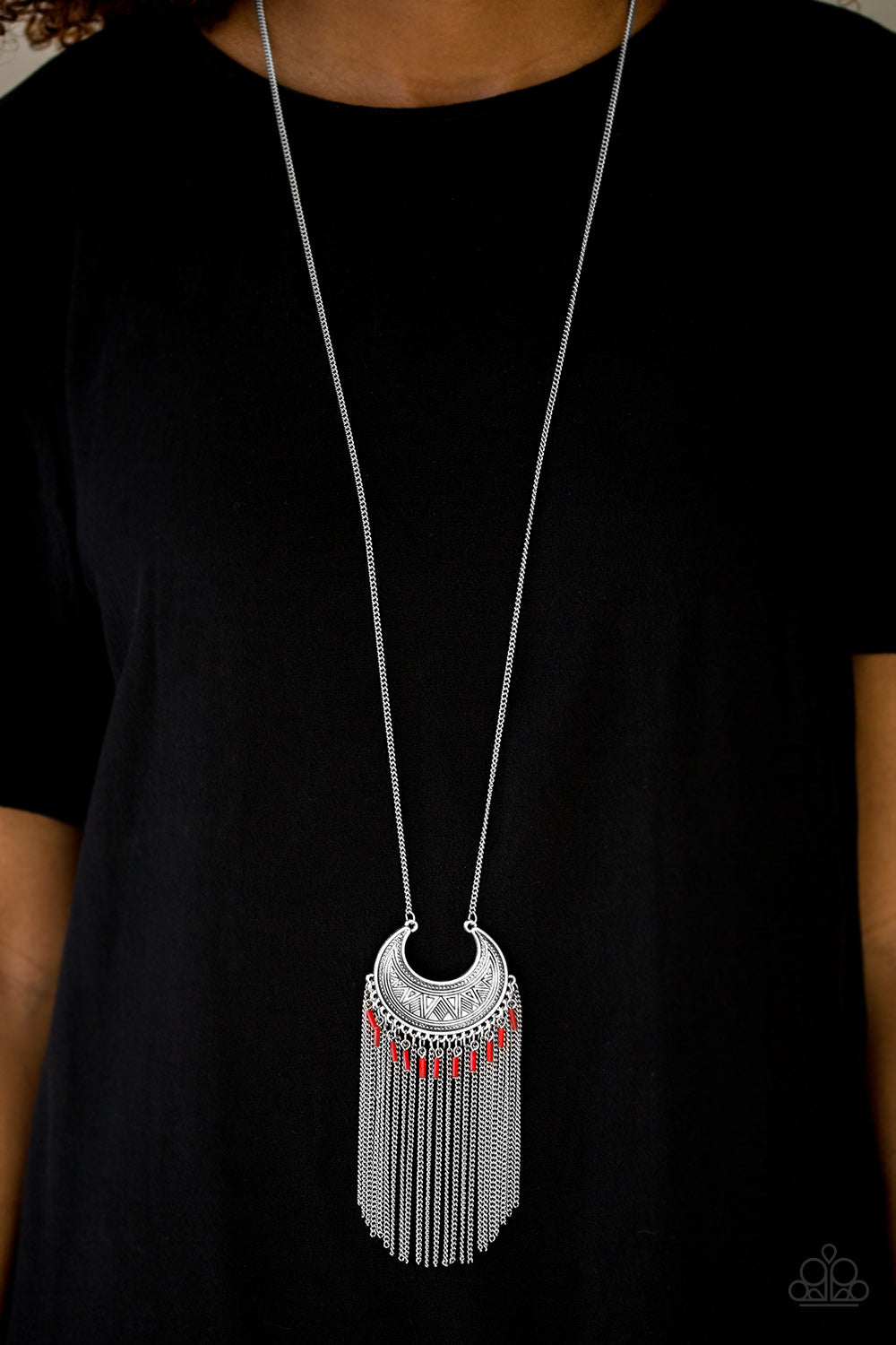 "Desert Coyote" Red Necklace & Earring Set