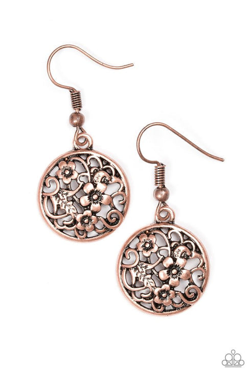 Flower Patch Perfection - Copper Earrings
