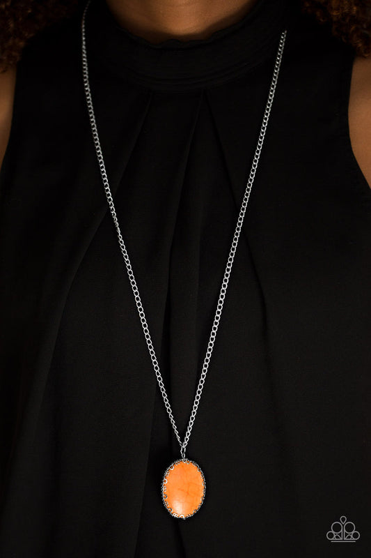 "I'll Never DESERT You" Orange Necklace & Earring Set
