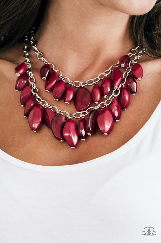 "Royal Retreat" 2018 Fall Collection Red Necklace & Earring Set
