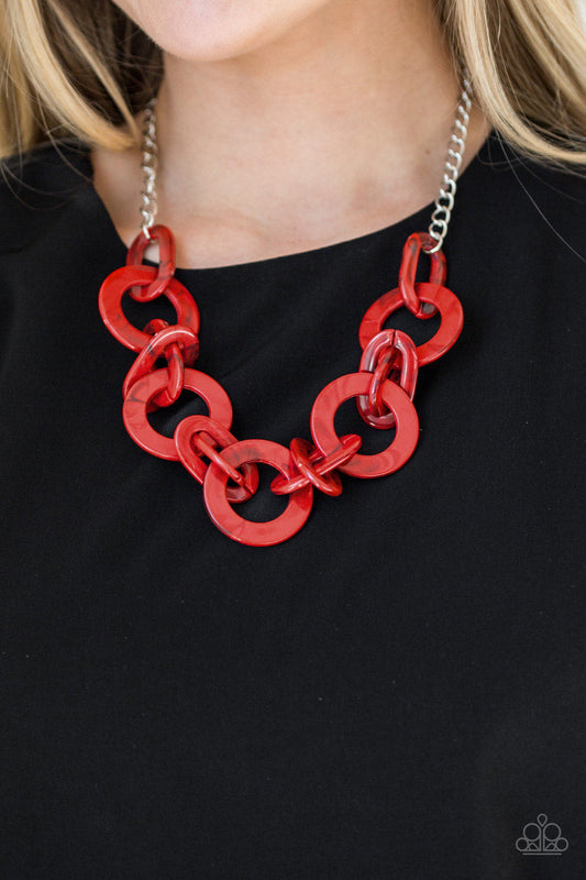 "Chromatic Charm" Red Necklace & Earring Set