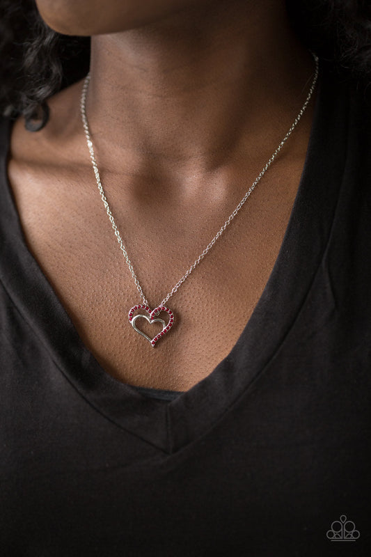 "Heart to Heartthrob" Red Necklace & Earring Set