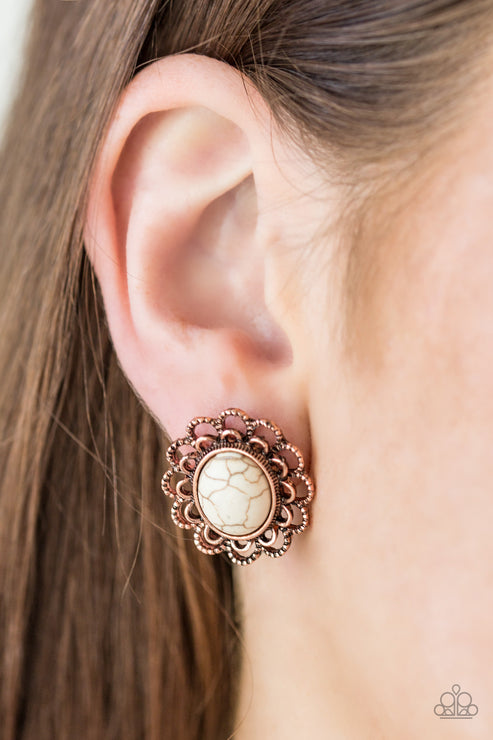 Turn To Stone - Copper Post Earrings