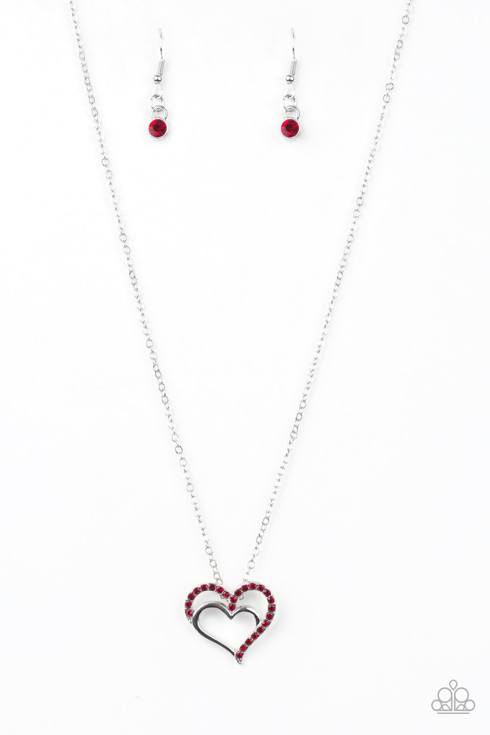 "Heart to Heartthrob" Red Necklace & Earring Set