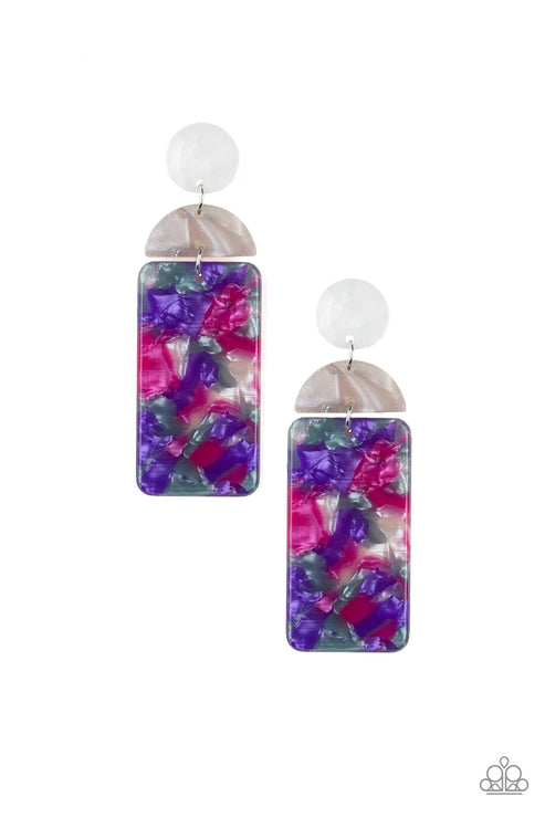 HAUTE On Their Heels - Purple Post Earrings