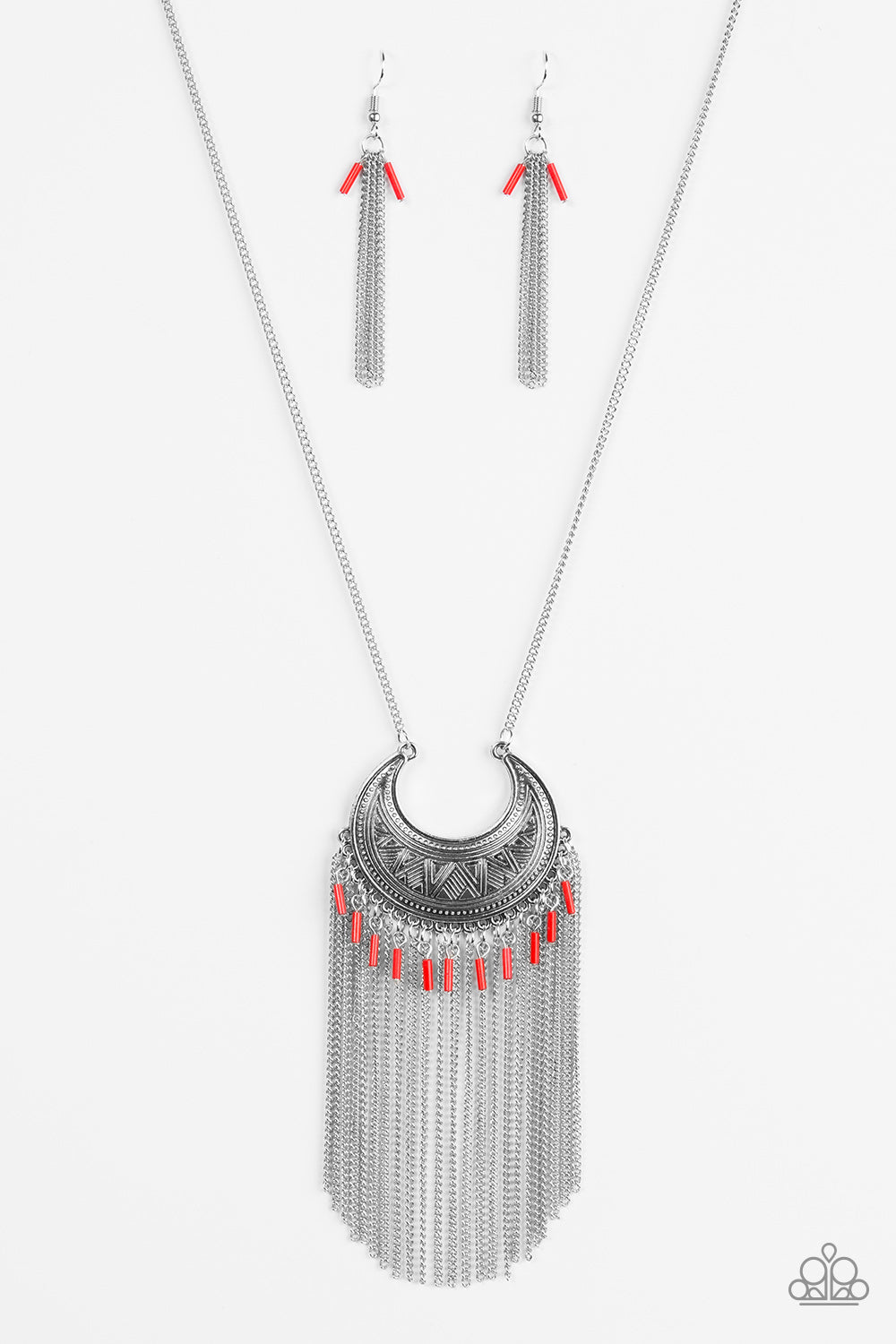 "Desert Coyote" Red Necklace & Earring Set
