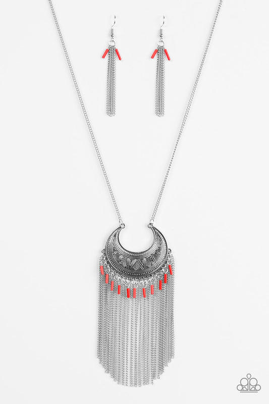"Desert Coyote" Red Necklace & Earring Set