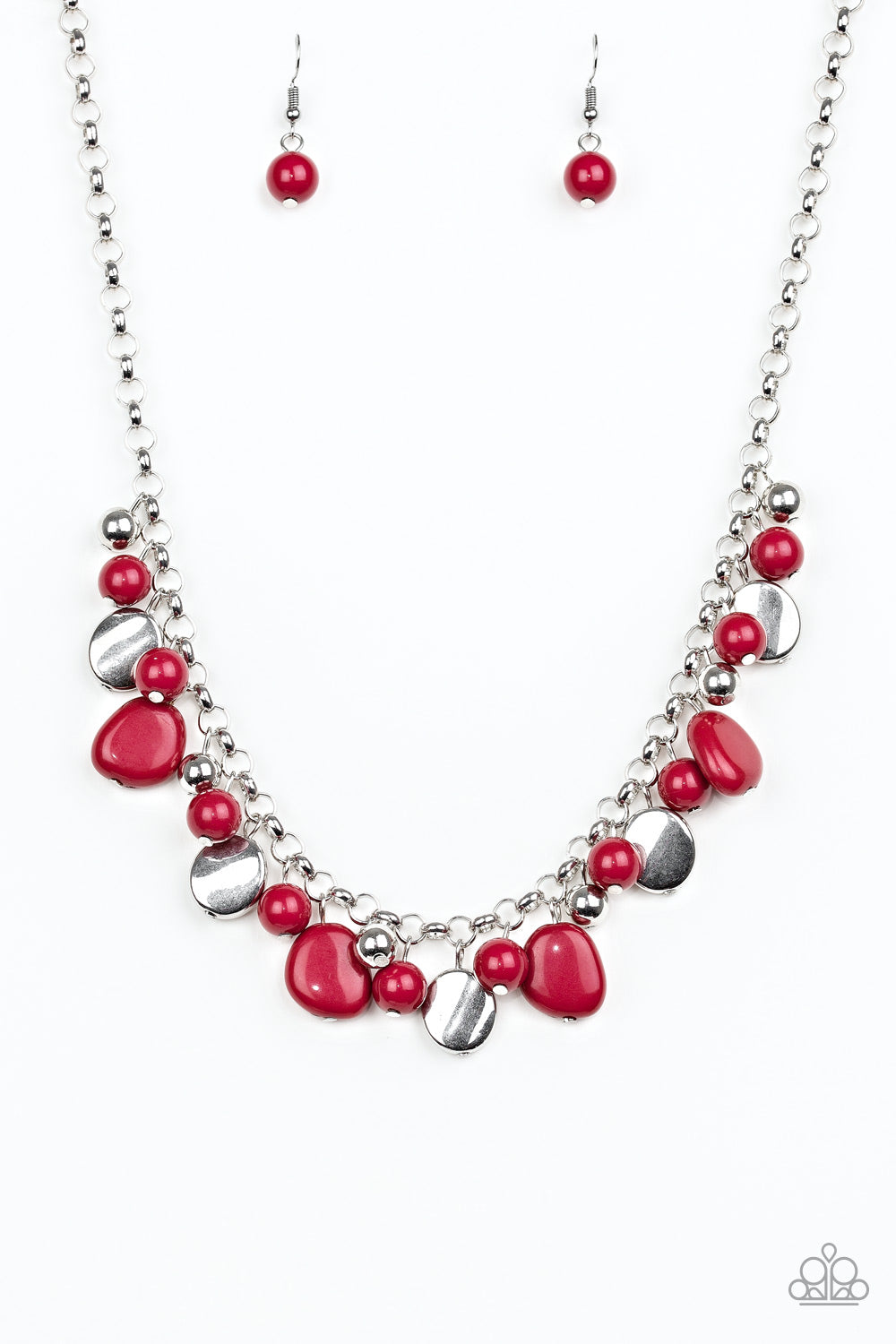 "Flirtatiously Florida" Red Necklace & Earring Set