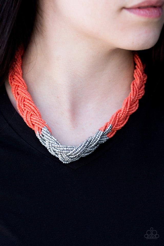 VINTAGE VAULT "Brazilian Brilliance" Orange 188XX Necklace & Earring Set