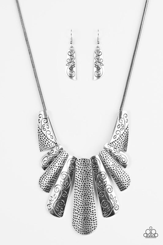 "Untamed" Silver Necklace & Earring Set