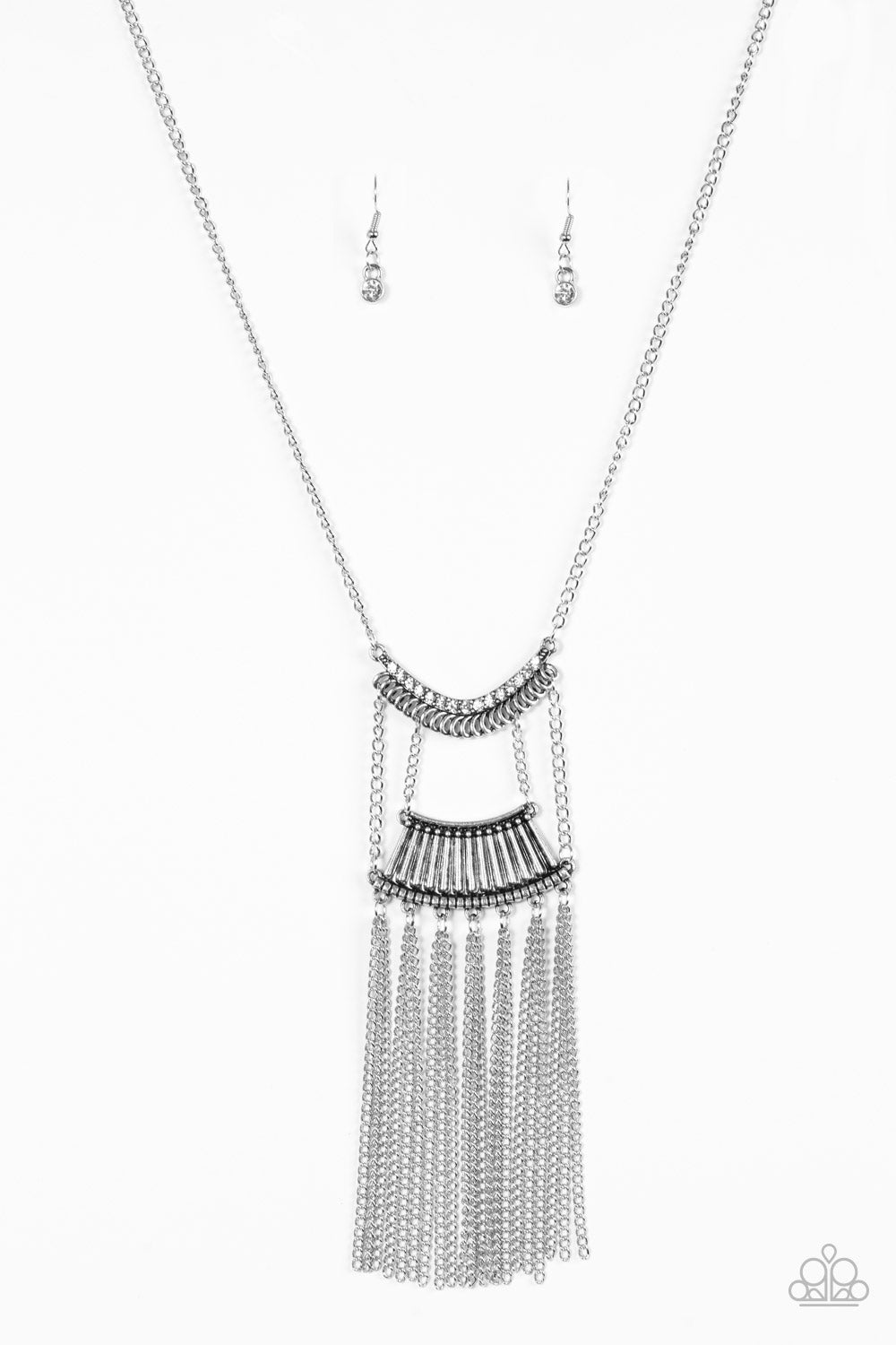 "Glam Goddess" White Necklace & Earring Set