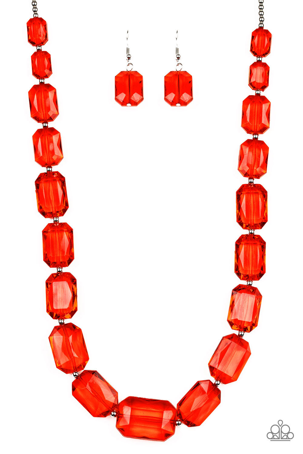 "Ice Versa" Red Necklace & Earring Set