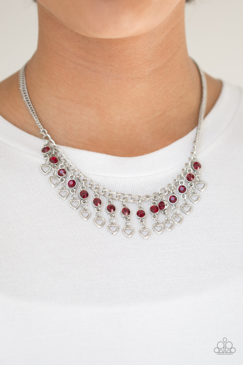 "Valentines Day Drama" Red Necklace & Earring Set