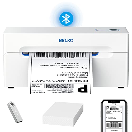 Nelko Bluetooth Thermal Shipping Label Printer (White)
